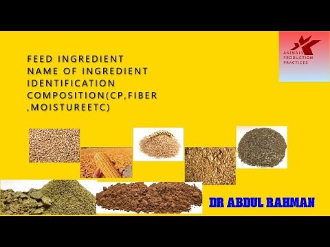 Composition & identification of animal feed ingredients