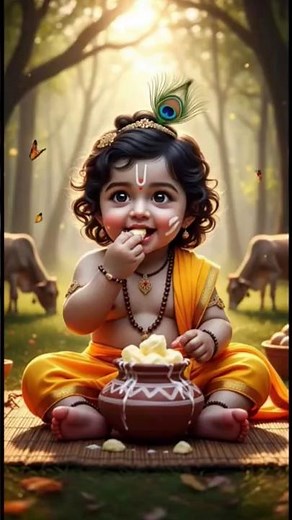 Janmashtami Special | Baby Krishna’s Makhan Leela – So Cute! 🧈✨