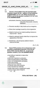 Question 1.4Choose a food additive from the list below that ma... | Filo