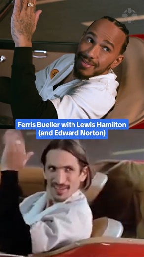 Lewis Hamilton & Ed Norton recreated this scene from Ferris Bueller's Day Off! #lewishamilton #ferrari #f1 #formulaone #car #racing #driver #racecar #ednorton #edwardnorton #ferrisbuellersdayoff #movie #tech #ign #sidebyside #comparison #movies | IGN