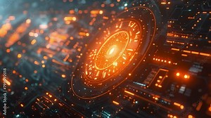 Futuristic digital interface background with virtual computer screen and cyber communication. Concept Futuristic Technology, Digital Interface, Virtual Computer Screen, Cyber Communication