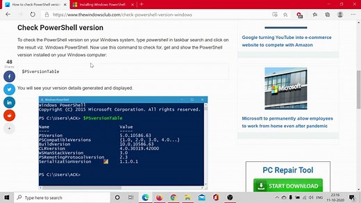 How to check PowerShell version in Windows 11