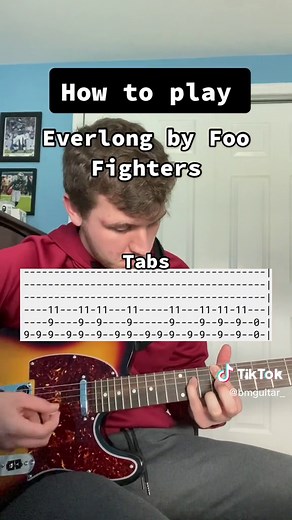 Everlong by foo fighters tutorial #fyp #guitar #guitartutorial #foofighters #everlong