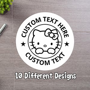 Hello Kitty Stickers, Custom Birthday Party Favor Labels, Personalized Starbucks Sticker, Kawaii Kitty Birthday Labels, Graduation Sticker - Etsy