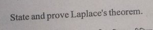 State and prove Laplace's theorem.... | Filo