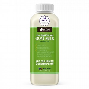 Raw Unpasteurized Goat Milk for Dogs & Cats, 16 fl oz - 14 ct (Bulk) | RawPawsPetFood.com