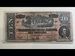 Old 1864 $10 Note from the Confederate States of America