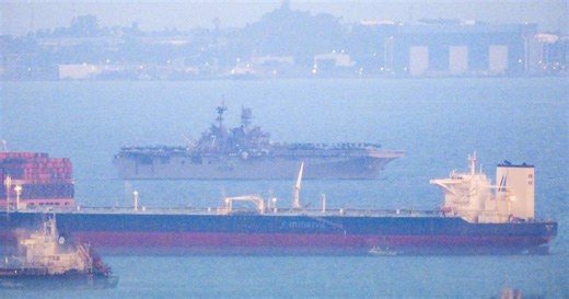 【動画】佐世保を母港とする強襲揚陸艦「トリポリ」がマラッカ海峡通過　在日米軍のイラン派遣続く