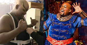 Go backstage with ESPN Sport Science to see the intense changes that happen to Major Attaway's body during a show-stopping performance of "Friend Like Me". | Aladdin - The Musical