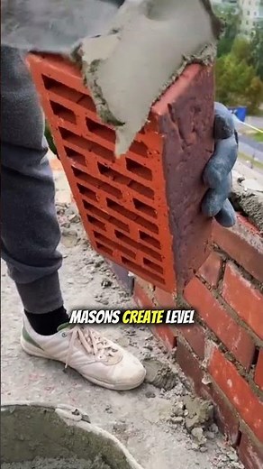 Perfect Bricklaying Technique | Using Mason’s Trowel and Level Line for Flawless Mortar Work