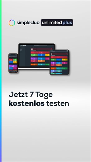 Von planlosem Lernen zu klarer Struktur mit nur einer App. 📘 simpleclub unlimited erstellt individuelle Lernpläne, zeigt den Fortschritt & erklärt jedes Thema Schritt für Schritt. So lernt dein Kind selbstständig und du kannst entspannen. simpleclub unlimited kostenlos testen: 👉 simpleclub.com/lernangebot ⸻ 🎯 Perfekt für alle Schüler:innen von der 5. bis 13. Klasse, die Schule endlich verstehen wollen. Mit einfachen Erklärungen, individuellen Lernplänen, Übungsaufgaben und dem KI-Tutor lernt