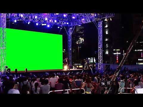 Concert Stage & Crowd with Green Screen Backdrop