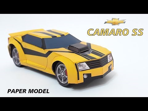 Bumblebee Camaro ss Paper model - How to make a car from paper [Template in description]