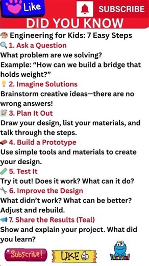 "Engineering for Kids: 7 Fun Steps to Build, Test & Learn! 👷‍♀️🚀" #engineering #facts #technology