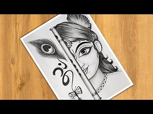 How To Draw Lord Krishna Easy | Easy Trick | Step By Step | Tutorial | Krishna Drawing Pencil Sketch