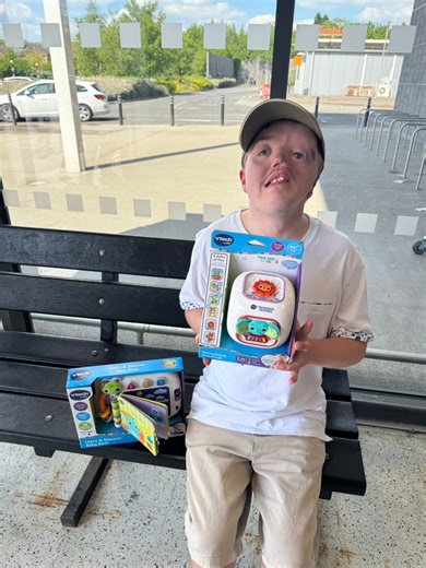 Harry has been looking for a green tech tambourine for a few weeks now. He must have seen it when he was with his dad in our local Sainsbury’s but when he’s visited with me, it’s never been there. Today, in the car, Harry was adamant that he wanted to go to Sainsbury’s but kept saying “that one” (meaning that way) which was in the opposite direction to our local store. We ended up at a larger store in a different town and he clapped when we arrived 🥹. That store, also didn’t stock the toy but h