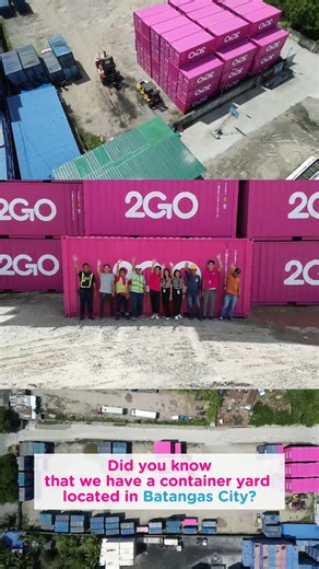 Mga ka-2GO sa CALABARZON, merong mabilis at madaling shipping option para sa iyo ↓ Ang mga malalaki, bulky or perishable goods na shipments mo hindi mo na kailangan dalhin pa sa Manila, dahil meron nang Batangas Container Yard! Ship with 3 easy steps: 1. Punta ka lang sa container yard sa 📍 https://bit.ly/2GOBTGCY 2. Fill up ang forms at ibigay ang ipapaship mo. 3. Pay, and make sure to get the receipt and tandaan ang tracking number. Ito ay located sa Diversion Road, Alangilan, Batangas City. 